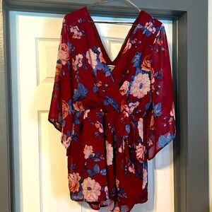 Bailey Blue Red Floral Romper